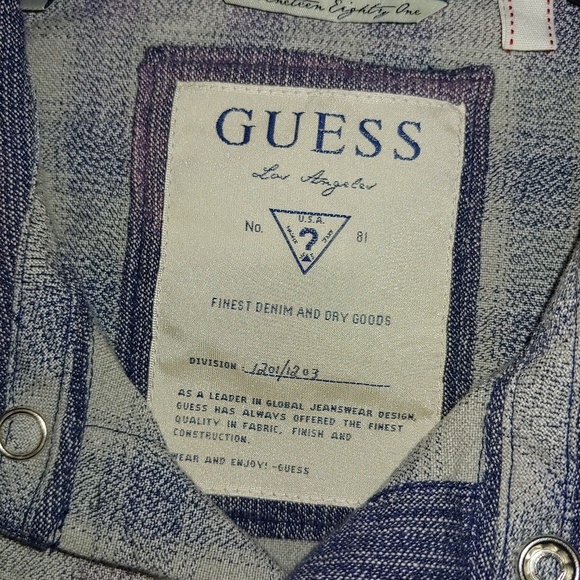 NWT Mens GUESS Plaid Long Sleeve Button Shirt M - Picture 4 of 5